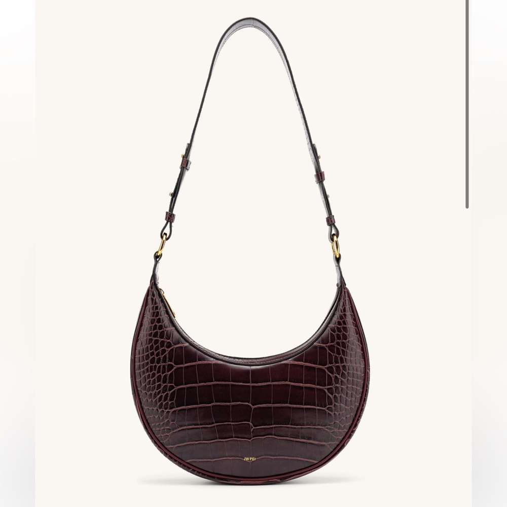 JW PEI Carly Saddle Bag - Brown Croc